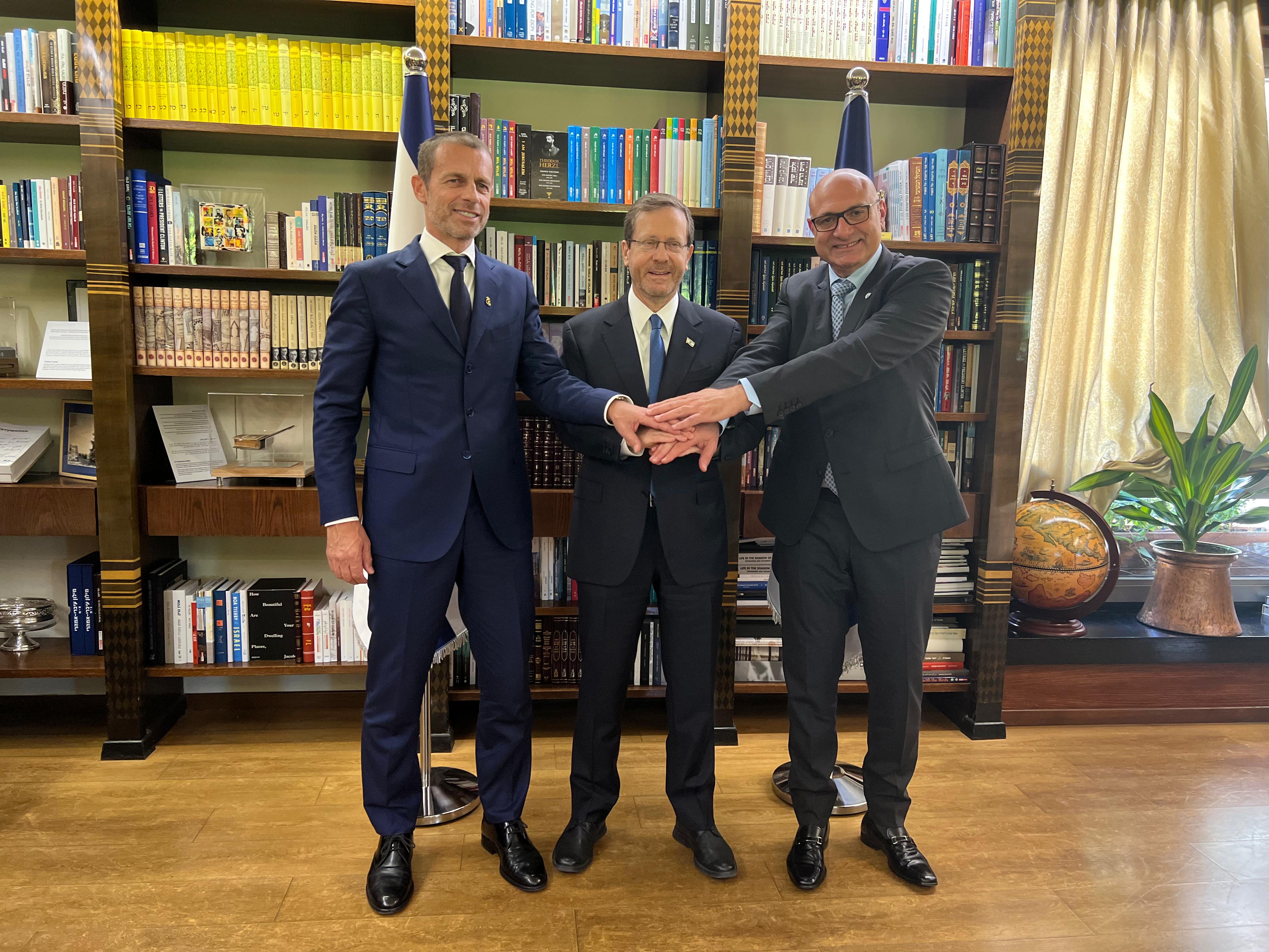 UEFA president visited Israel and met with the heads of the association, the president and prime minister of israel